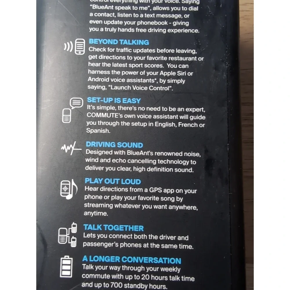 BlueAnt Commute CMT-USEN Voice Activated Handsfree Car Kit, New‎
